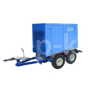 Дизельный генератор ТСС АД-50С-Т400-1РМ9 в погодозащитном кожухе на прицепе