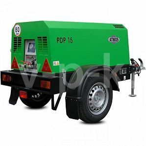 Винтовой компрессор ATMOS PDP35 10 фиксированный без тормоза дизельный передвижной фото