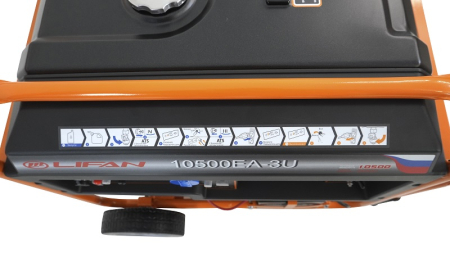 Бензиновый генератор  10500EA-3U с датчиком моточасов (с мощн без огранич при 1-но и 3-х фазном режиме)